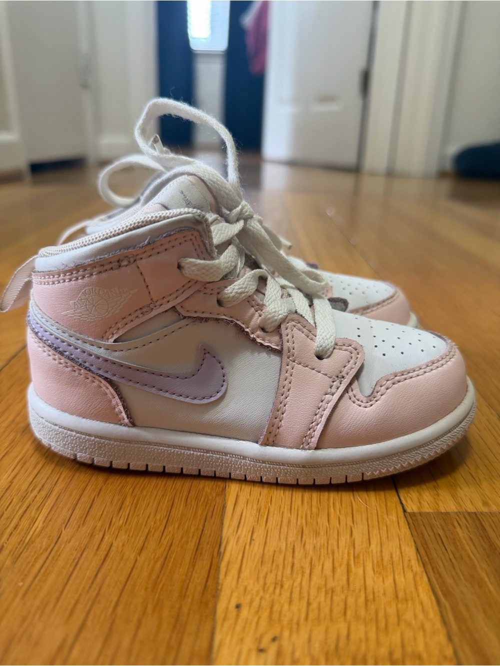 Nike Kids Pink, White and Light Purple High-Top Sneakers
